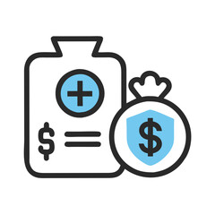 Medical Costs, Healthcare Finance, and Insurance Coverage Icon