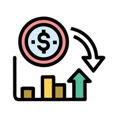 Financial growth and investment strategy with up arrow graph