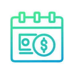 Payment Schedule Calendar Icon with Gradient Color Style