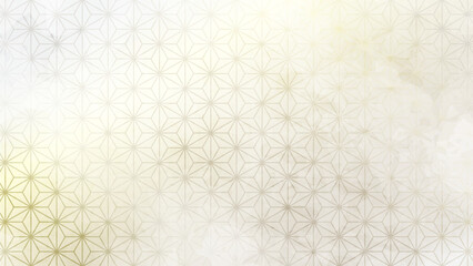 和の背景　銀色の麻の葉模様パターン