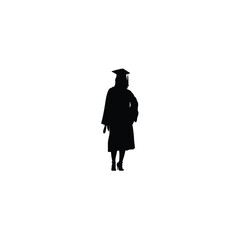 Graduated woman silhouette on white background