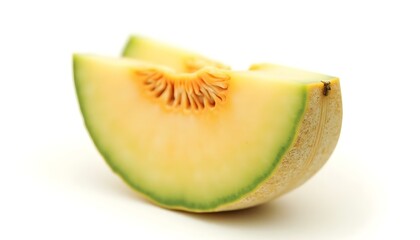 melon; cantaloupe; isolated; white; background; fruit; food; fresh; sweet; ripe; diet; slice; juicy; cut; orange; raw; vegetable; melons; half; nobody; honeydew; White background; Isolated On White;