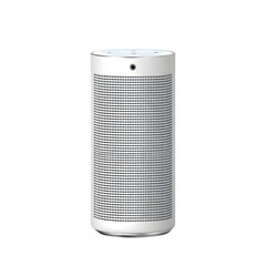 Cylindrical smart home speaker isolated on transparent background