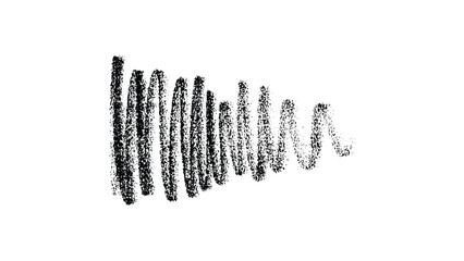 Black Charcoal Texture Scribble, Hand Drawn Rough Crayon Shading Isolated on White background.