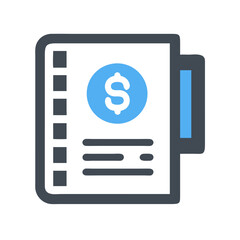Financial Report Icon with Dollar Sign and Notes