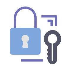 Simple Vector Illustration of a Padlock and Key