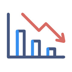 Downward Trend: Business Chart with Falling Arrow Illustration
