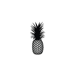 Obraz premium Pineapple silhouette on white background