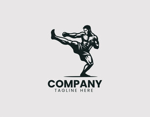 Naklejka premium Taekwondo Athlete Kick logo Illustration 