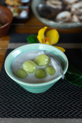 Coconut Dumplings in Sweet Coconut Milk (Kanom Ko Nam Kati) is Thai Traditional Dessert of South of Thailand. 