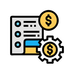 Financial Document with Gold Coins on a Black Background
