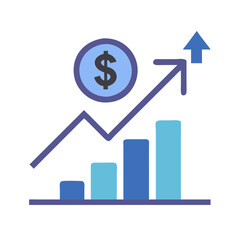 Financial growth chart with dollar sign on black background
