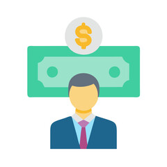 Money Mindset: Banker, Currency, and Investment Icon Symbol