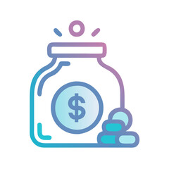 Money Jar Icon: Savings, Finance, and Investment Concept