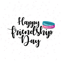 Happy friendship day calligraphy with creative band