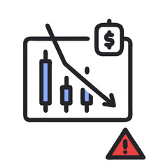 Stock Market Crash Warning: Bearish Candlestick Chart Icon