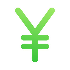 Fototapeta premium Green Yen Sign on Black Background for Finance