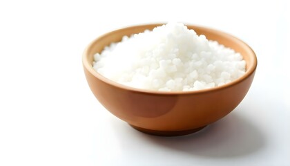 bowl of coarse grained salt isolated on white background