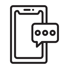 Chat App Icon Vector Line Icon Design