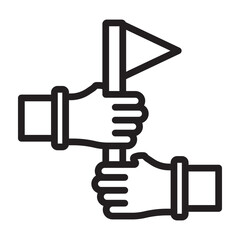 Collaboration Hands Vector Line Icon Design