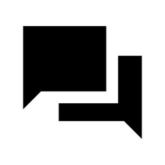 Dialogue Icon: A minimalist graphic illustration of two chat bubbles overlapping, symbolizing conversation, communication, and interaction. 