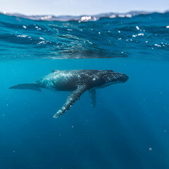 Obraz premium Stunning Humpback Whale Underwater Photography