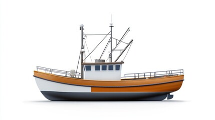 Naklejka premium Side view of a traditional fishing vessel