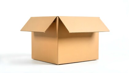 Closed cardboard box isolated on a white background