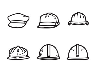 Cap line art illustration simple black and white drawing design