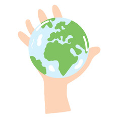 illustration saving worlds with green tree. Earth day poster collection for graphic 