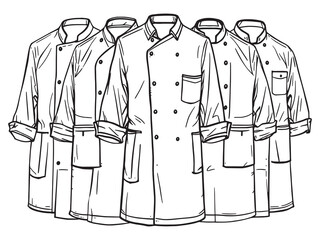 chef coat line art minimalistic illustration for kitchen attire