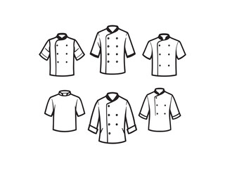 chef coat line art modern outline of professional kitchen coat