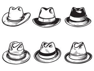 fedora line art elegant minimalist sketch for fashion and style