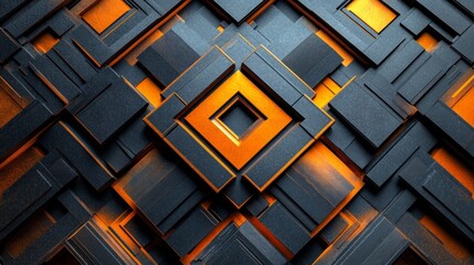 Geometric background with bright orange accents, perfect for digital art, web design, presentations.
