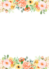 Watercolor flowers background vector for design.