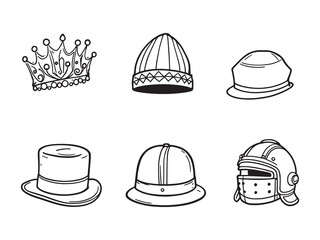 hat line art creative abstract illustration for graphic designers