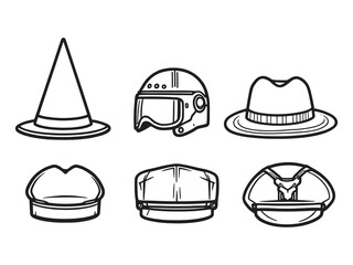 hat line art modern artistic fashion headwear monochrome vector