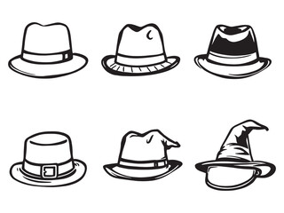 hat line art stylish detailed headgear line drawing art piece