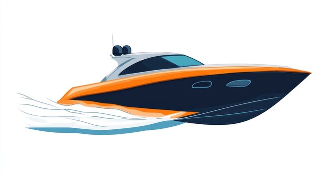 Modern speedboat illustration
