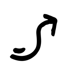 Black arrow scribble. Arrow drawn with black marker on white background,Hand drawn vector arrows doodle on white background. Bold brush drawn arrows. 