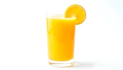 glass of orange juice isolated on a white background