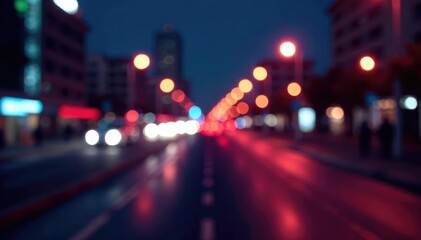 Abstract late-night city lights forming geometric shapes, architecture, cityscape