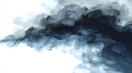 Obraz premium abstract watercolor paint background dark blue gradient color with fluid curve lines texture and white space for text with copy space