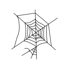 Black line web spider element stock design