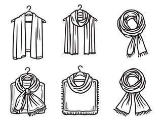 scarf line art simple design of cozy wearable winter fashion