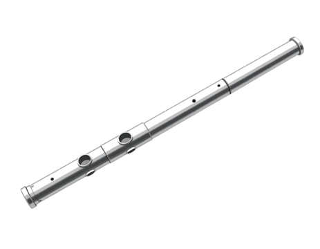 Detailed 3D Render of a Shiny Silver Flute
