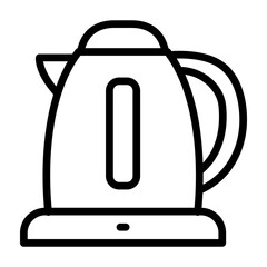 Electric Kettle Vector Line Icon Design