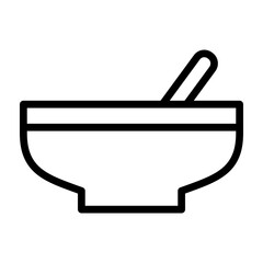 Bowl Vector Line Icon Design