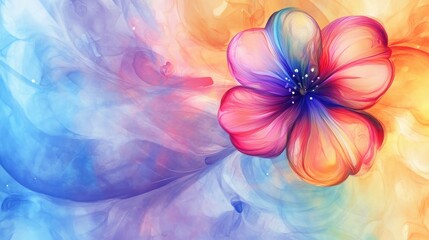 Obraz premium Pastel tone background with a blooming ink swirl effect