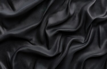 Obraz premium A closeup image of black cloth with a prominent swirl texture